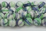 CRF387 15.5 inches 6mm round dyed rain flower stone beads wholesale