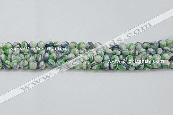 CRF388 15.5 inches 8mm round dyed rain flower stone beads wholesale