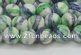 CRF389 15.5 inches 10mm round dyed rain flower stone beads wholesale