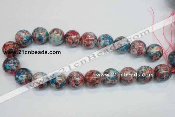 CRF39 15.5 inches 20mm round dyed rain flower stone beads wholesale
