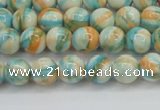 CRF392 15.5 inches 4mm round dyed rain flower stone beads wholesale