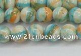 CRF394 15.5 inches 8mm round dyed rain flower stone beads wholesale