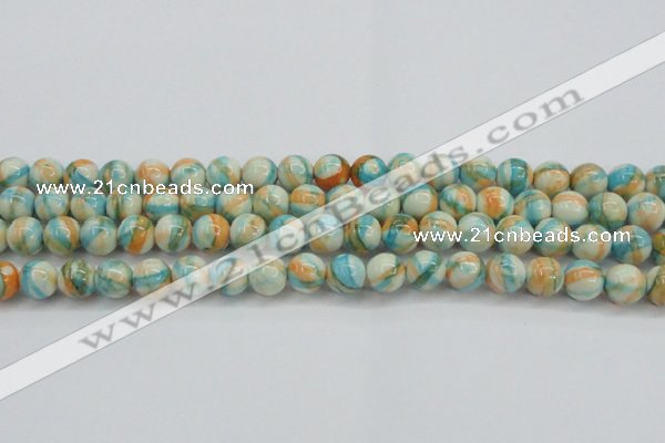 CRF395 15.5 inches 10mm round dyed rain flower stone beads wholesale