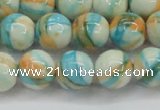 CRF396 15.5 inches 12mm round dyed rain flower stone beads wholesale