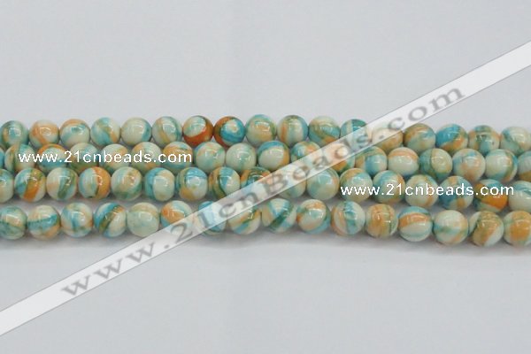 CRF396 15.5 inches 12mm round dyed rain flower stone beads wholesale