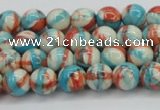 CRF398 15.5 inches 4mm round dyed rain flower stone beads wholesale