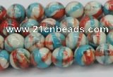 CRF399 15.5 inches 6mm round dyed rain flower stone beads wholesale