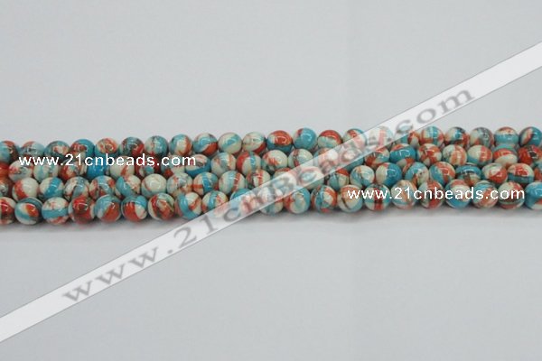 CRF399 15.5 inches 6mm round dyed rain flower stone beads wholesale