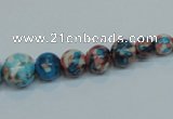 CRF40 15.5 inches multi sizes round dyed rain flower stone beads wholesale