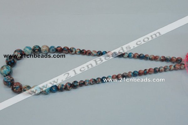 CRF40 15.5 inches multi sizes round dyed rain flower stone beads wholesale