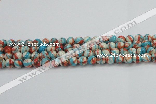 CRF401 15.5 inches 10mm round dyed rain flower stone beads wholesale