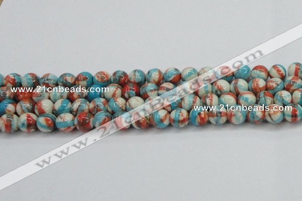 CRF402 15.5 inches 12mm round dyed rain flower stone beads wholesale