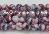 CRF404 15.5 inches 4mm round dyed rain flower stone beads wholesale