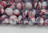 CRF406 15.5 inches 8mm round dyed rain flower stone beads wholesale