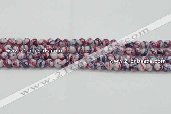 CRF406 15.5 inches 8mm round dyed rain flower stone beads wholesale