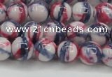 CRF407 15.5 inches 10mm round dyed rain flower stone beads wholesale