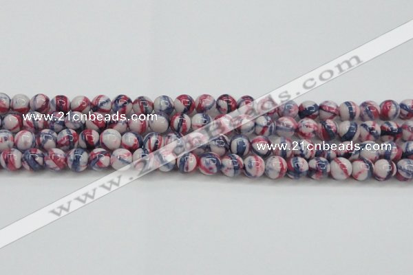 CRF407 15.5 inches 10mm round dyed rain flower stone beads wholesale