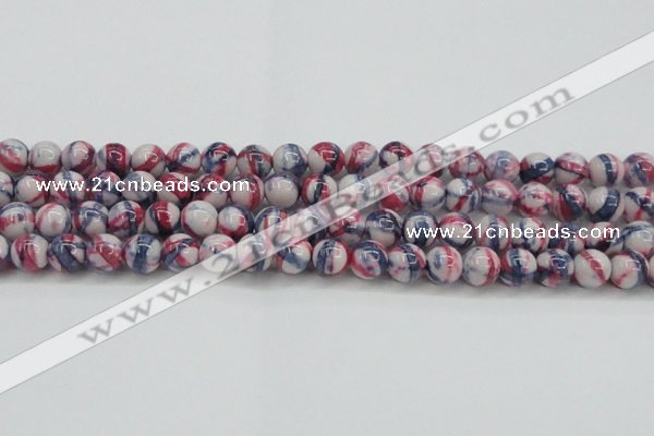 CRF408 15.5 inches 12mm round dyed rain flower stone beads wholesale