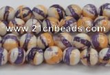 CRF410 15.5 inches 4mm round dyed rain flower stone beads wholesale