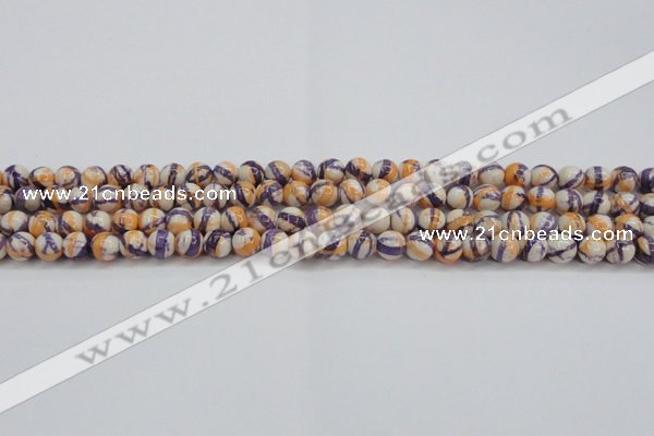 CRF410 15.5 inches 4mm round dyed rain flower stone beads wholesale