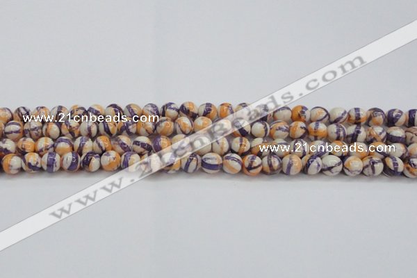 CRF411 15.5 inches 6mm round dyed rain flower stone beads wholesale