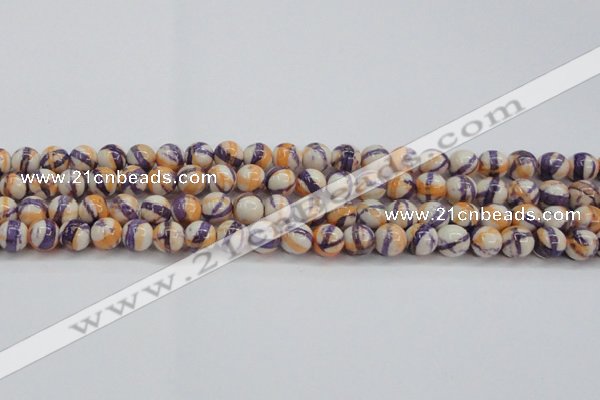 CRF412 15.5 inches 8mm round dyed rain flower stone beads wholesale