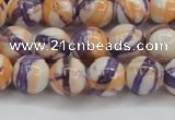 CRF413 15.5 inches 10mm round dyed rain flower stone beads wholesale