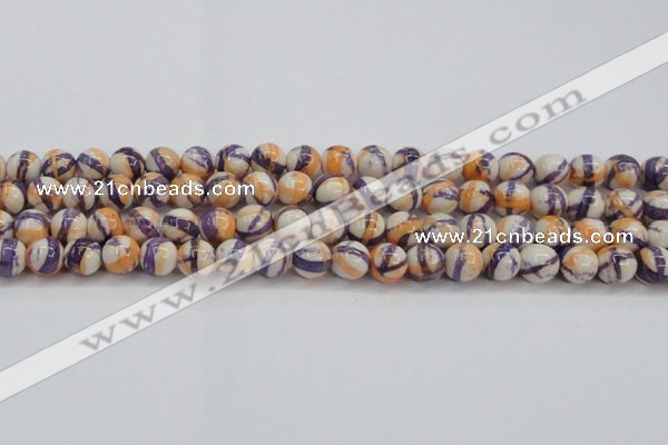 CRF413 15.5 inches 10mm round dyed rain flower stone beads wholesale