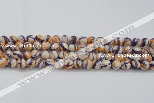 CRF414 15.5 inches 12mm round dyed rain flower stone beads wholesale