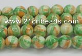 CRF416 15.5 inches 4mm round dyed rain flower stone beads wholesale