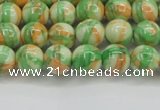 CRF417 15.5 inches 6mm round dyed rain flower stone beads wholesale