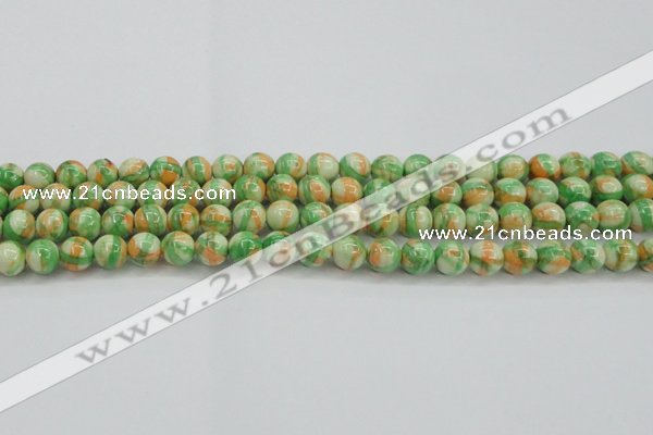 CRF418 15.5 inches 8mm round dyed rain flower stone beads wholesale