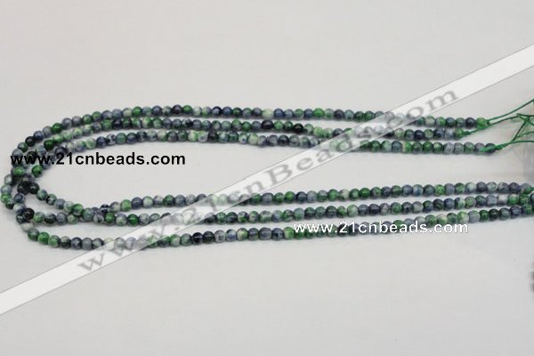 CRF42 15.5 inches 4mm round dyed rain flower stone beads wholesale