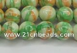 CRF420 15.5 inches 12mm round dyed rain flower stone beads wholesale