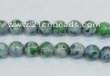 CRF43 15.5 inches 6mm round dyed rain flower stone beads wholesale