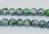 CRF44 15.5 inches 8mm round dyed rain flower stone beads wholesale