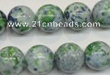 CRF48 15.5 inches 16mm round dyed rain flower stone beads wholesale