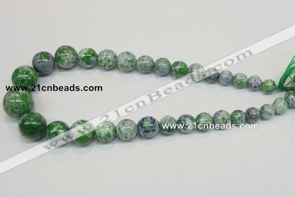 CRF52 15.5 inches multi sizes round dyed rain flower stone beads