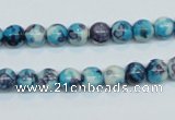 CRF56 15.5 inches 6mm round dyed rain flower stone beads wholesale