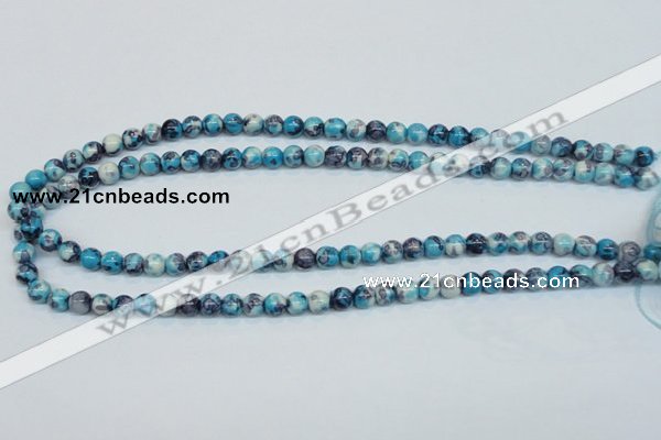 CRF56 15.5 inches 6mm round dyed rain flower stone beads wholesale