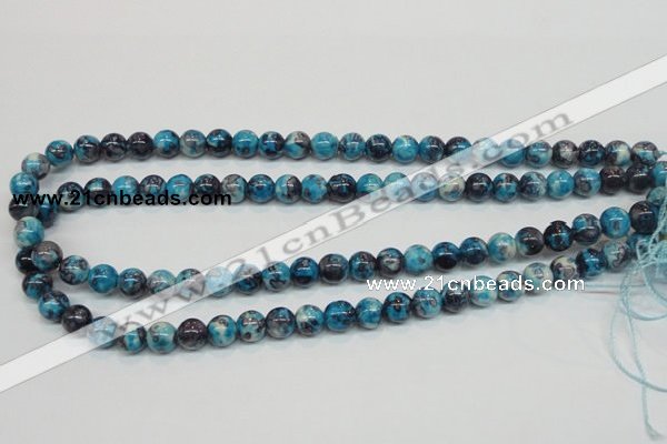 CRF57 15.5 inches 8mm round dyed rain flower stone beads wholesale