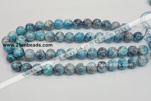 CRF60 15.5 inches 14mm round dyed rain flower stone beads wholesale