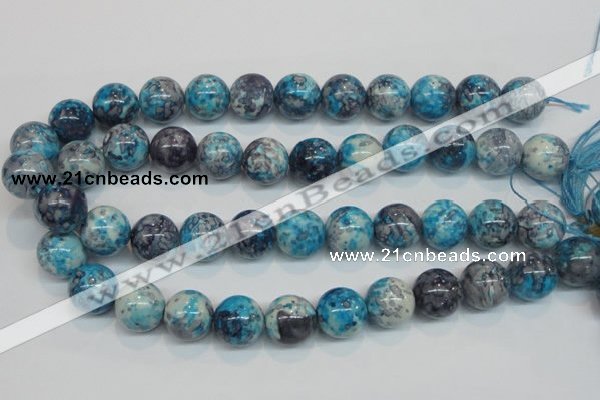 CRF61 15.5 inches 16mm round dyed rain flower stone beads wholesale