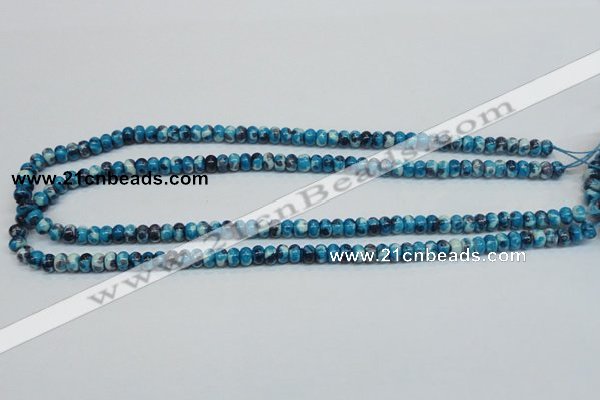 CRF66 15.5 inches 4*6mm rondelle dyed rain flower stone beads wholesale