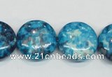 CRF70 15.5 inches 20mm flat round dyed rain flower stone beads