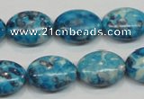 CRF71 15.5 inches 13*18mm oval dyed rain flower stone beads wholesale