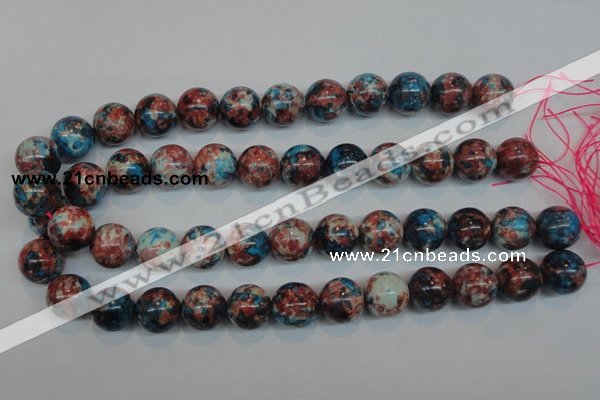 CRF74 15.5 inches 14mm round dyed rain flower stone beads wholesale