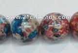 CRF75 15.5 inches 18mm round dyed rain flower stone beads wholesale