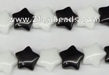 CRG01 15.5 inches 12*12mm star black & white agate beads wholesale