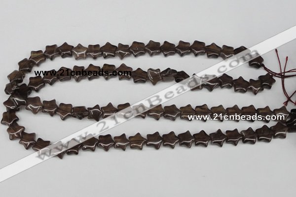 CRG05 15.5 inches 12*12mm star smoky quartz gemstone beads wholesale